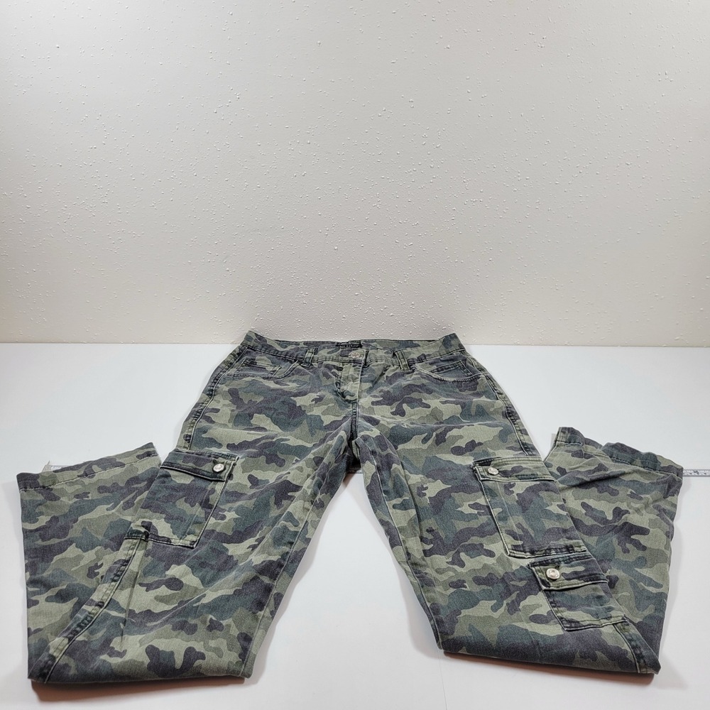 Venus Cargo Pants Womens 10 Green Camo Excellent Straight Leg Utility Pockets